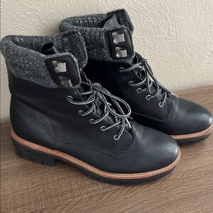 Maurices Black Roxy Adventure Boots Combat Style Faux Leather Size 11 Womens